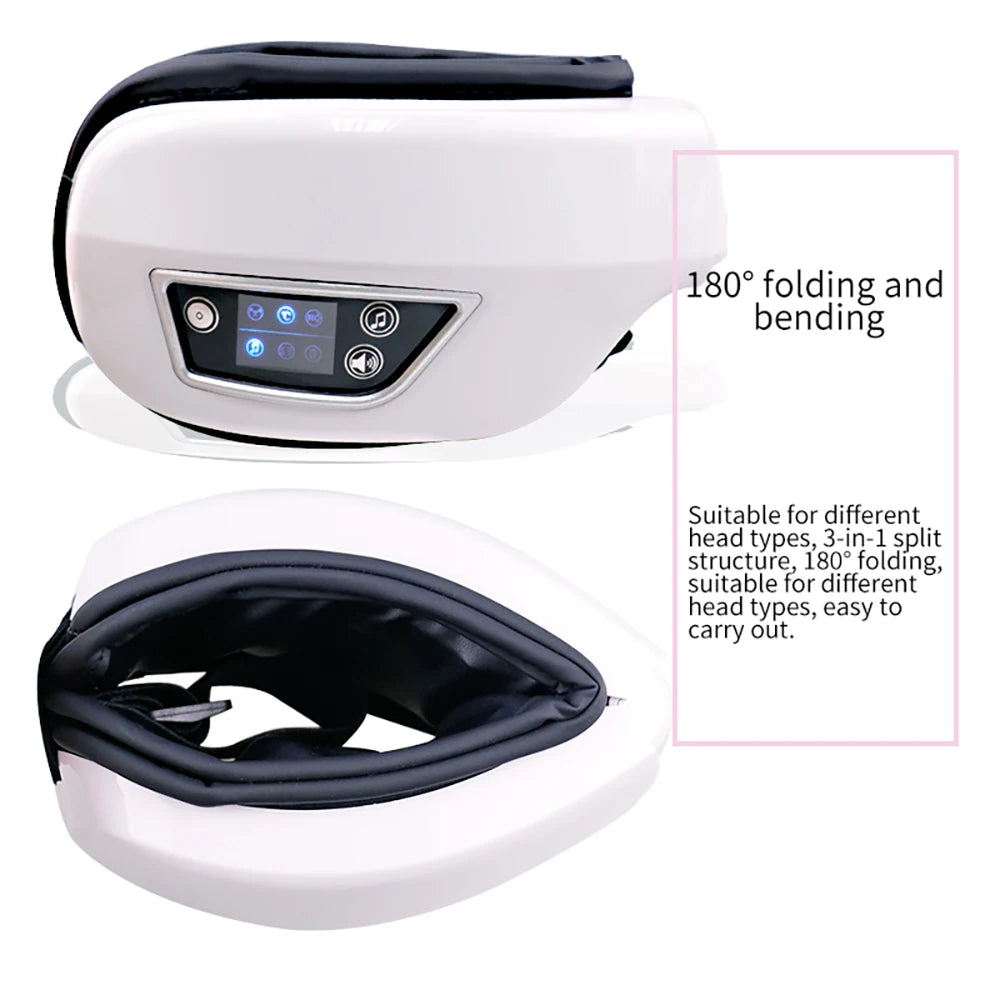 Bluetooth Heated Eye Massager for Migraine Relief – 5 Modes, Vibration & Music Sleep Mask