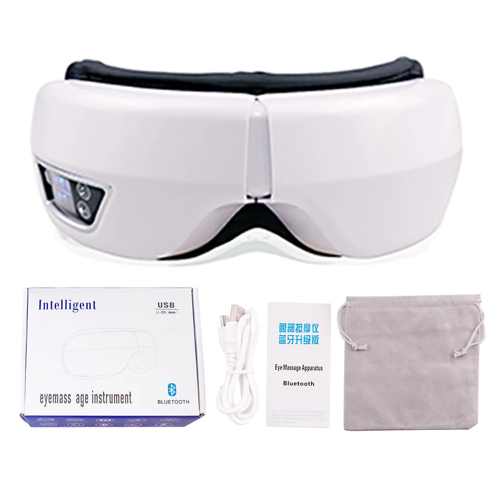 Bluetooth Heated Eye Massager for Migraine Relief – 5 Modes, Vibration & Music Sleep Mask